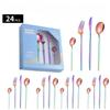Stainless Steel Western Tableware 24 Pieces Suit Gift Package with Window-Type Holes Knife, Fork and Spoon Tableware Suit
