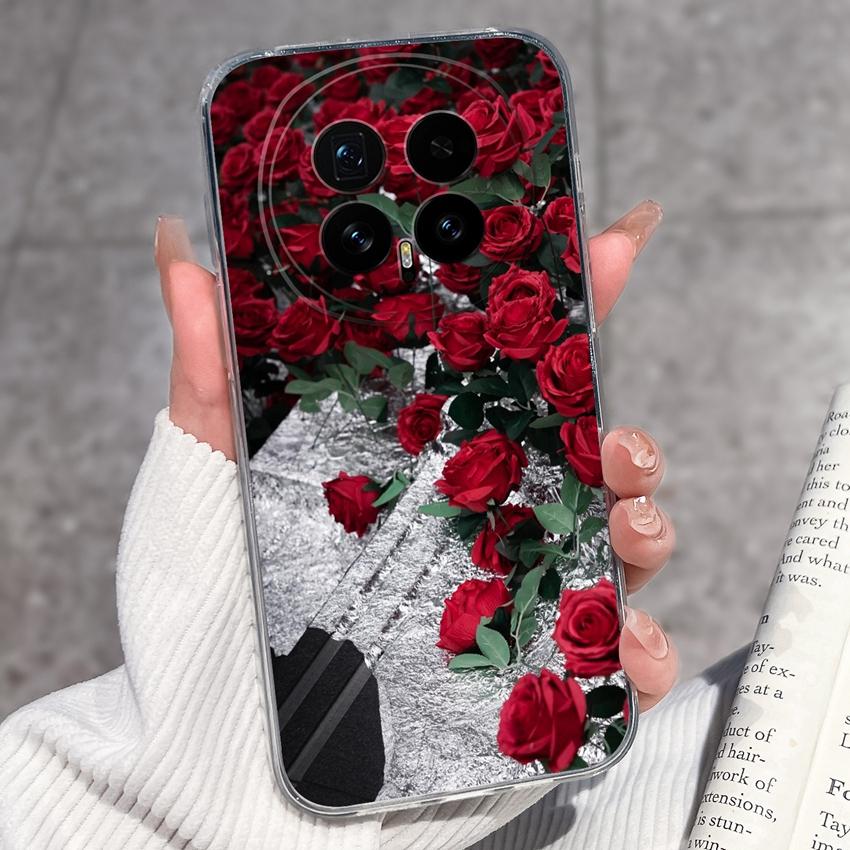 Для Huawei Honor Magic8 7 6 5 Pro Nova 12 Ultra 12i Чехол для телефона Красивый цветочный узор Прозрачный силиконовый Полностью защитный чехол Для корпуса Huawei