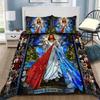 3D Jesus Duvet Cover Set Christian Sacred Jesus Polyester Bedding Set Cross Comforter Cover Suitable For Christian Jesus King
