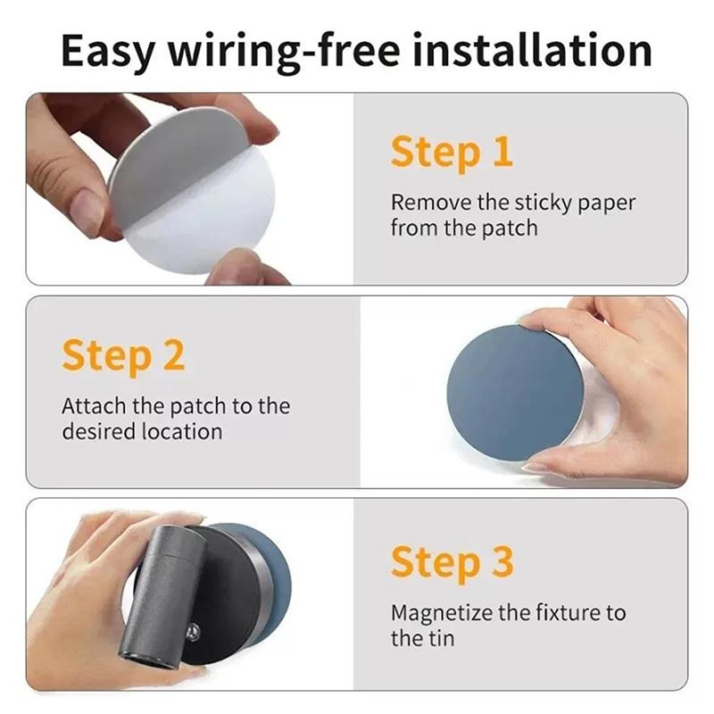 Прожектор Touch 2000 мАч Магнитное основание Светодиодный беспроводной настенный светильник Заряжаемый через USB Настенный шкаф