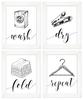 Inkdotpot 4 Piece Laundry Poster for Laundry Room Decor Wash Dry Fold Repeat , Laundry Room Posters Wall Art