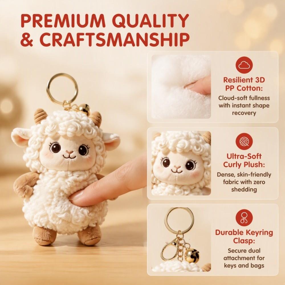 Lucky Lamb Mascot Plush Zodiac Sheep Pendant Mascot Bag Charm Chinese New Year