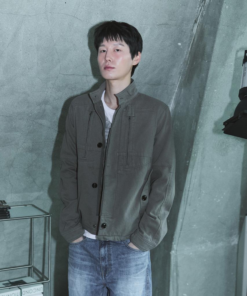 Bluesunflower Vintage Fade High-Neck Jacket