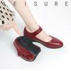 High-quality Genuine Leather Soft-soled Small Leather Shoes for Middle-aged and Elderly People, Non-slip Wedge Shoes