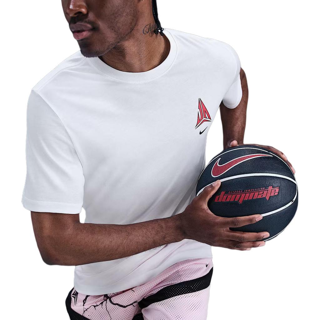 Nike Джа Морант Удобная Мягкая Трикотажная Модная Футболка с Коротким Рукавом Мужские Топы Белый HV1691-100