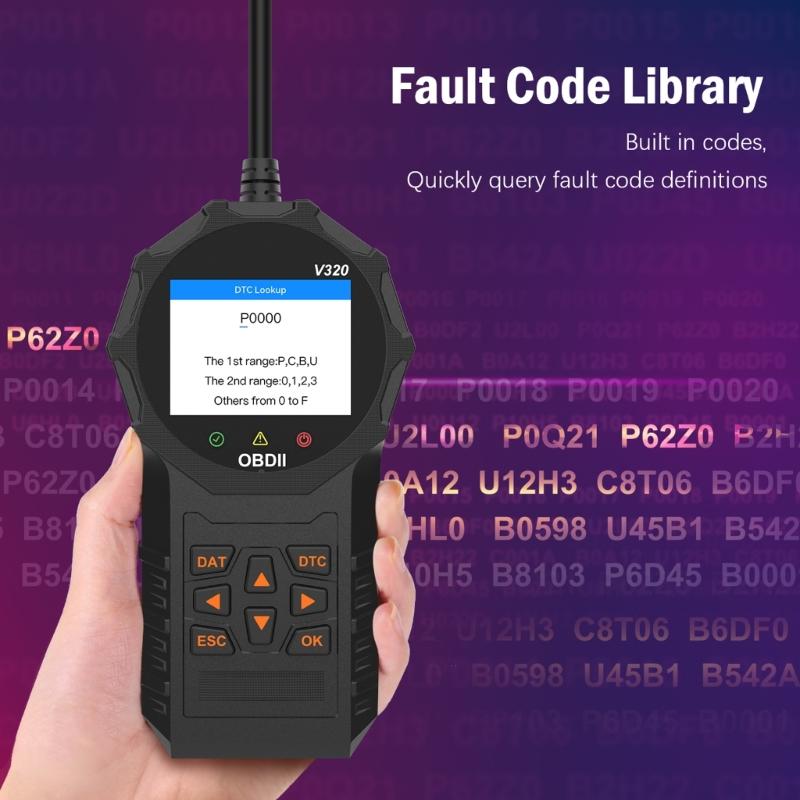 OBDII Scanner Diagnostic Tool Car Engine Fault Code Reader OBDII/EOBD Scan Tool with Readiness Freeze Frame