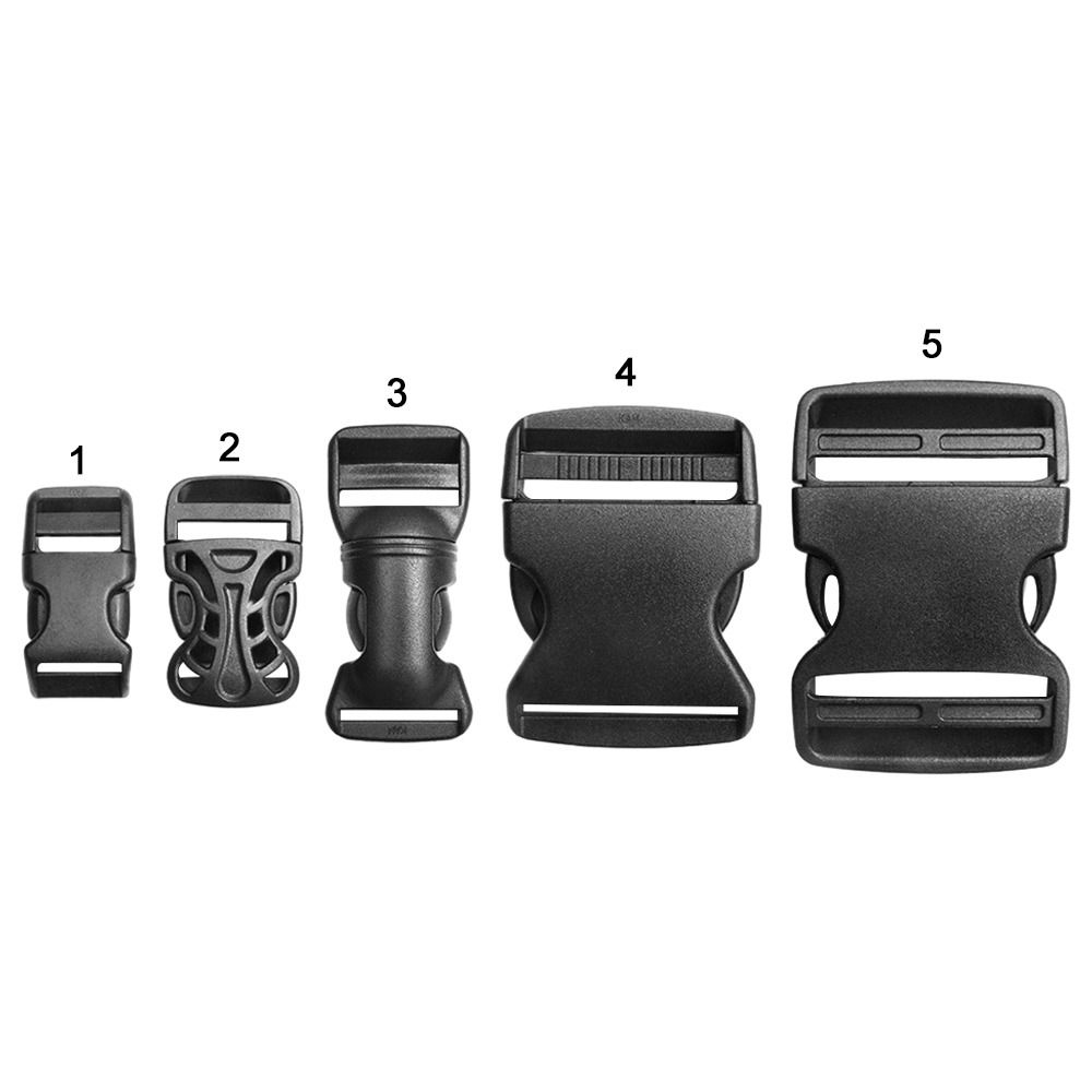 2pcs Black Paracord Bracelet Buckle Plastic Side Release Buckles Curved Buckle Lock Outdoor Tool