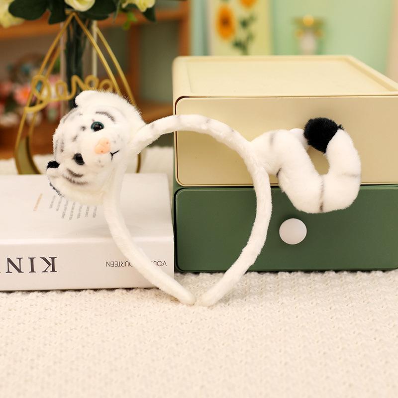 Мультяшный Животный Тигр Хвост Лапа Плюшевая Игрушка Динозавр Леопард Перчатки Повязка на Голову Кукла Детский Реквизит для Выступлений