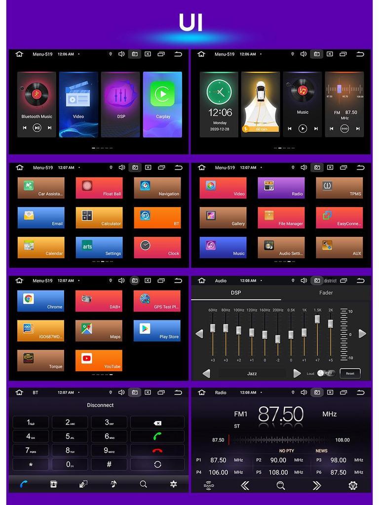 Система GPS-навигации и CarPlay для Toyota Corolla с камерой заднего вида и Bluetooth