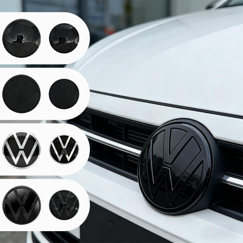 rsq1 VW Car Styling Front Logo Grille Badge Trunk Badge Car Replacement Accessories For Volkswagen Polo 2019 2020 2021 2022 2023 2024