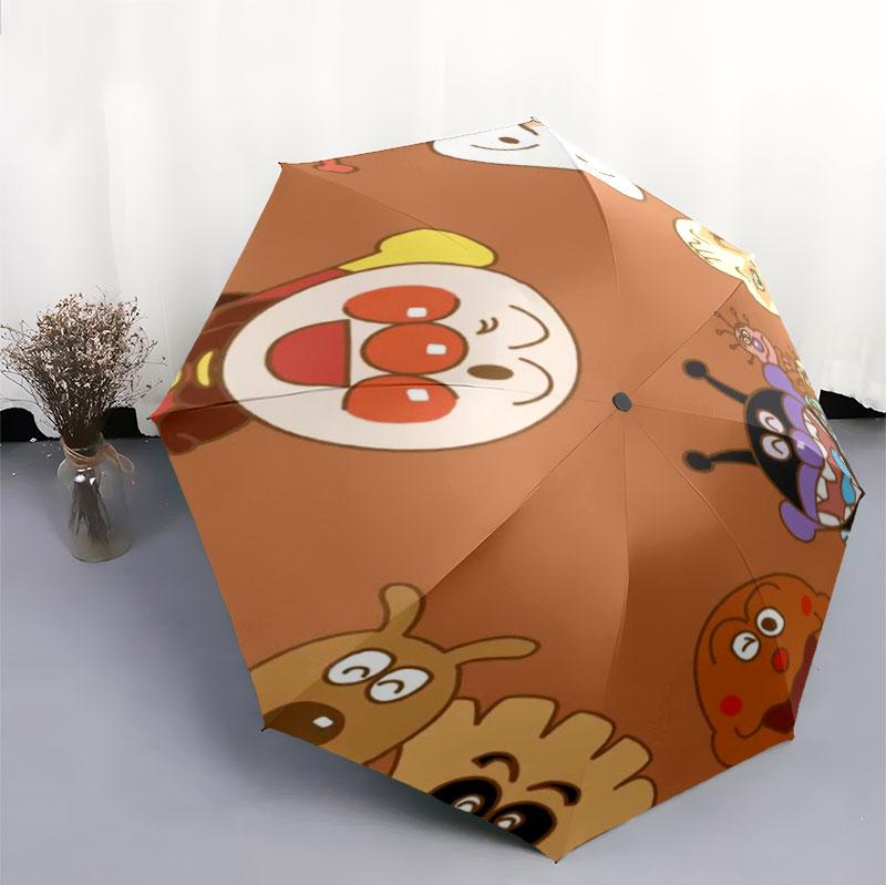 Anpanman Theme Folding Umbrella Waterproof Windproof Umbrella Kids Cartoon Umbrella for Outdoor Daily Use
