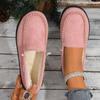 Shoes for Women 2024 Slip-on Women's Flats Fashion Solid Casual Flat Round Toe Light Loafers Women's Fleece Shoes Zapatos Mujer
