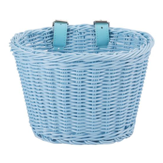 Детская плетеная корзина для велосипеда спереди с регулируемым ремнем для малышей, мальчиков и девочек, беговел, винтажная ручная работа, плетеная корзина для хранения из ротанга, аксессуары для велосипеда