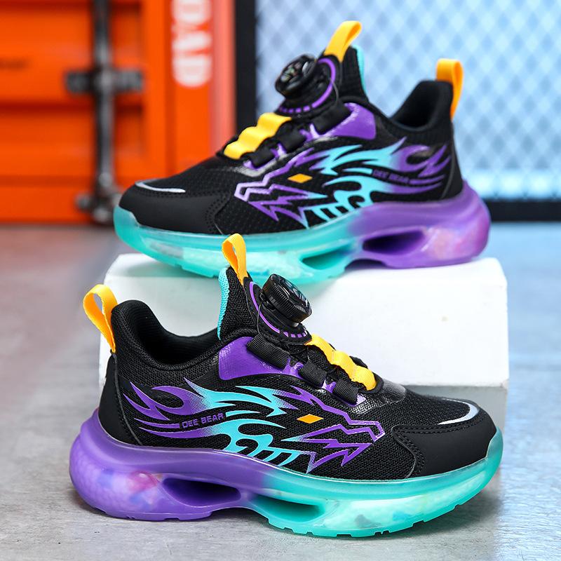 Одноклассник 2025 новая обувь на пуговицах детская спортивная обувь для мальчиков среднего и старшего возраста мягкая подошва толстая подошва нескользящая дышащая автоматическая