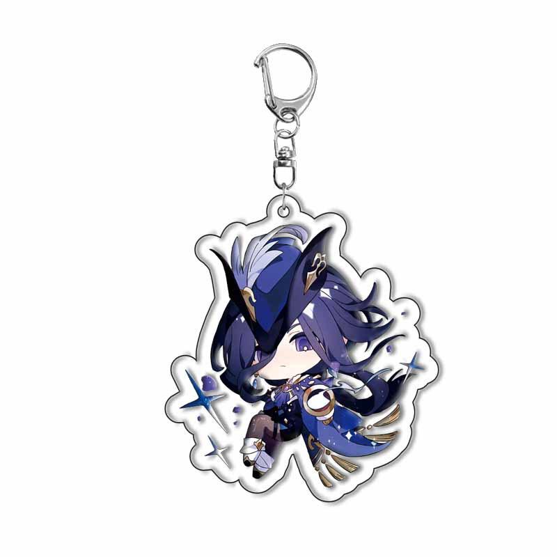 Clorinde Neuvillette Lyney Wriothesley Arlecchino Navia Cosplay Anime Costume Keychain Key Accessories Pendant