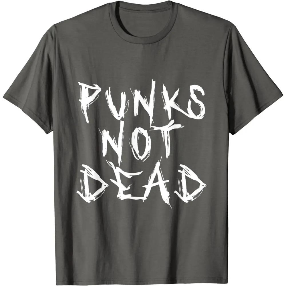 Футболка рокера с надписью «Punks Not Dead» в стиле панк-рок, эстетическая субкультура
