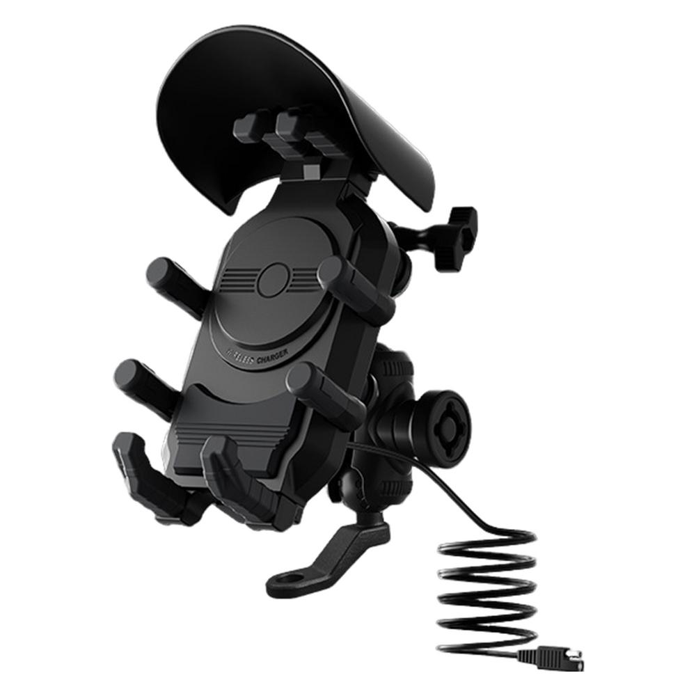 Вращающееся крепление для мобильного телефона на руль мотоцикла, ударопрочный держатель для мобильного телефона, беспроводная зарядная подставка для мотоцикла, принадлежности для мотоцикла