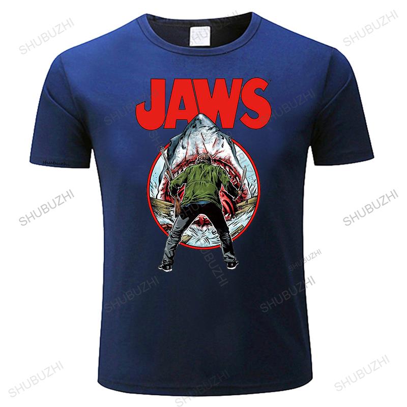Jaws Tshirt Retro Inspired By Jaws Movie Retro 70s 80s Shark Attack Quints Fish Male Brand Teeshirt Men Summer Cotton T Shirt