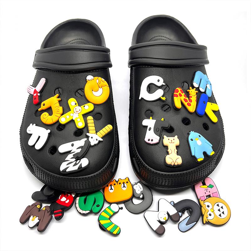 26 шт., креативные подвески для обуви из ПВХ серии «Алфавит» для украшения обуви