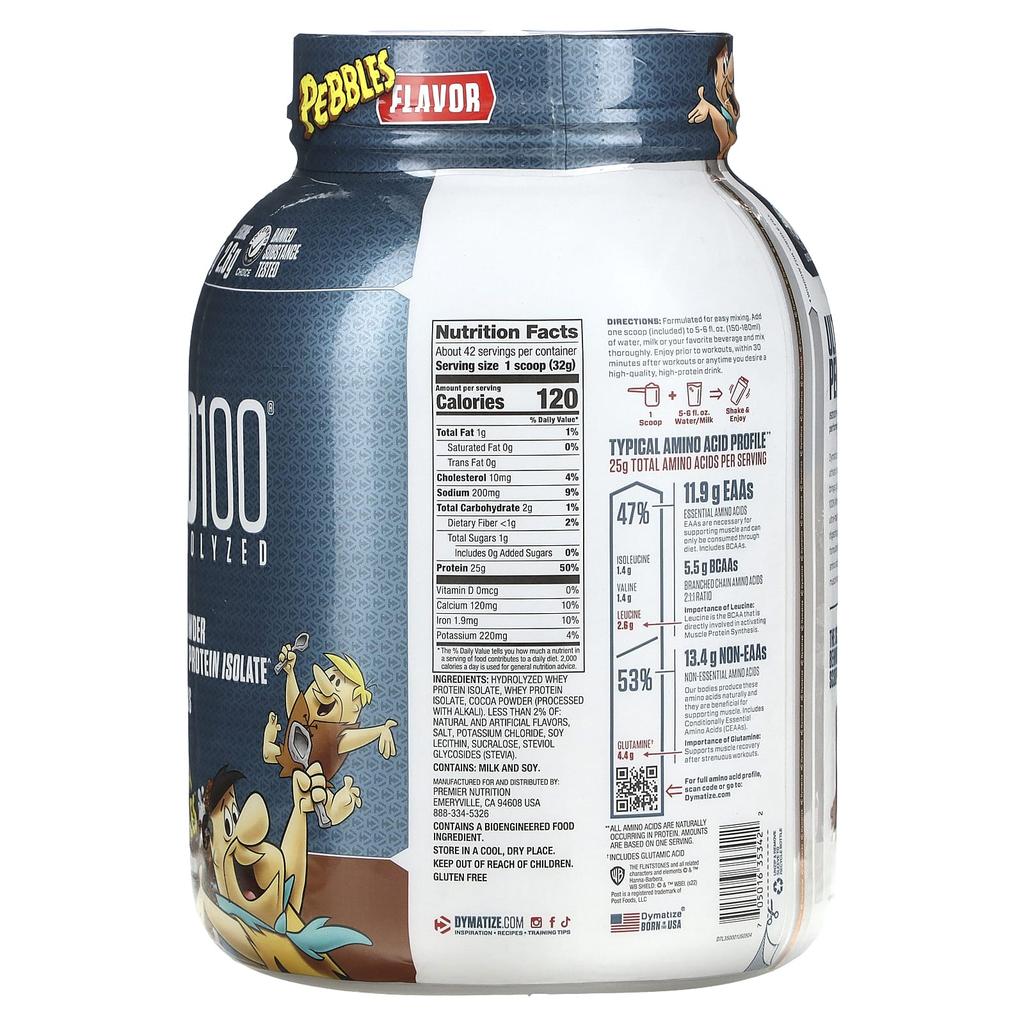 Dymatize ISO100 Hydrolyzed, 100% Whey Protein Isolate, Cocoa Pebbles, 3 Lbs (1.37 Kg)