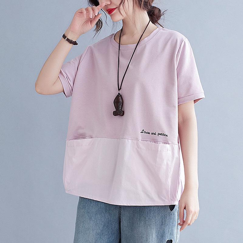 Dimanaf Лето 2023, женская футболка, хлопковая футболка с летучей мышью, модные лоскутные топы, футболки, рубашка-туника, свободные карманы, повседневные однотонные топы и футболки большого размера, желтые