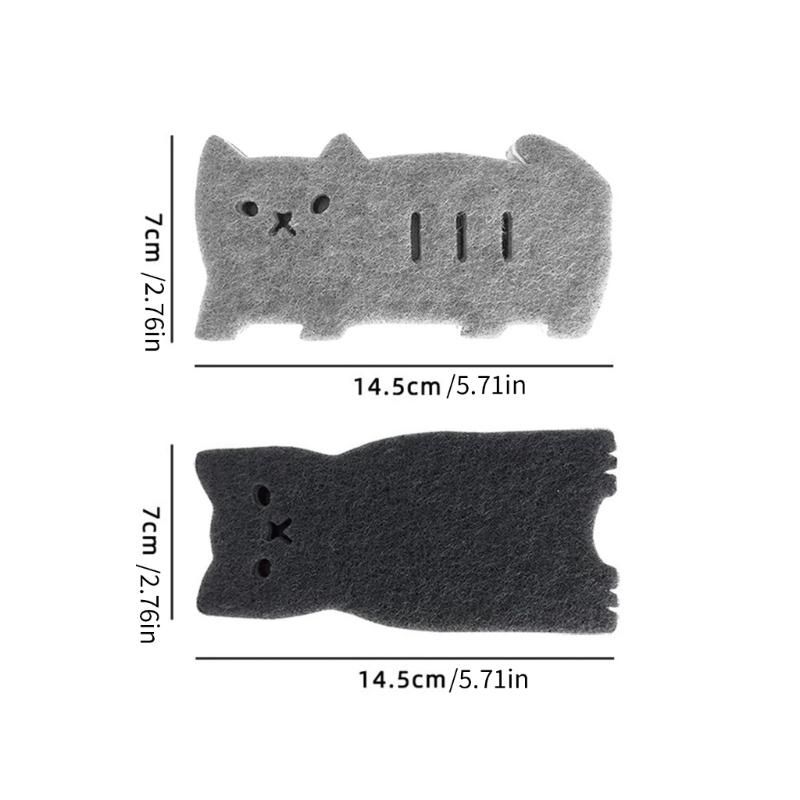 4PCS Cute Cats Shape Sponge Scrubber Thickened Reusable Design Not Abrasive Cleaning Tool for Dishes Utensils Surfaces