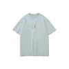 Li Ning Sport Fashion Series Planet Letter Print Round Neck Short Sleeve T-Shirt Men Tops Mist-Blue AHSR161-5