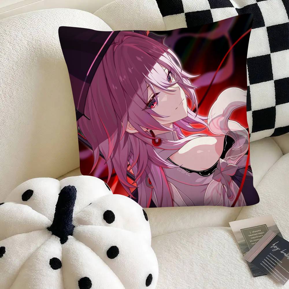 Evernight Милая девушка Чехол для подушки Honkai Star Rail Квадратная подушка Спальня Диван Досуг Комфортная подушка Автомобиль Украшение для дома