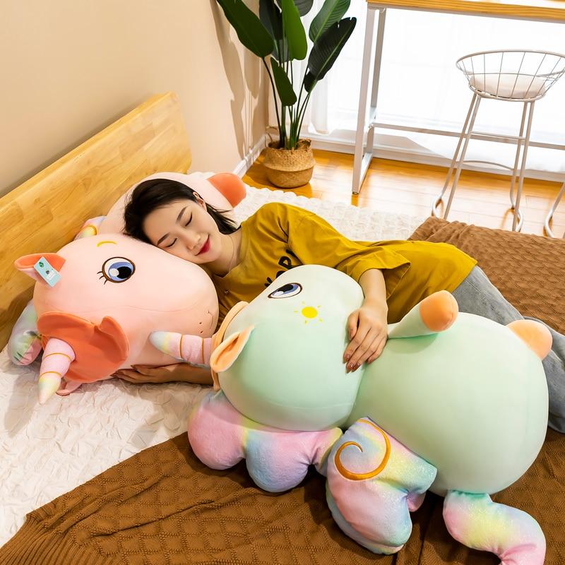 Big Kawaii Embracable Unicorn with Wings Plush Toys Stuffed Soft Animal Unicorn Dolls for Baby Girls Birthday Gifts