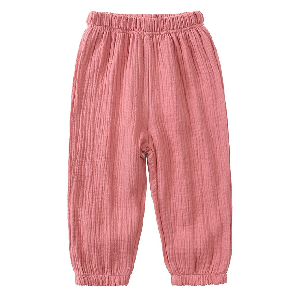 Children's Baby Girls Boys Summer Linen Trousers Bloomers Cotton Long Trousers Casual Harem Pants
