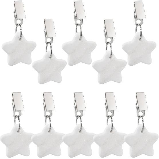 Metal Clip Tablecloth Weights Star Table Cover Weights Stone Table Weights Hangers Tablecloth Pendant for Picnic Dinner Teardrop