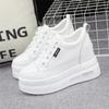 Casual Platform Trainers White Shoes Woman Height Increasing Shoes 10CM Heels Spring Autumn Wedges Breathable Women Sneakers Plus Size