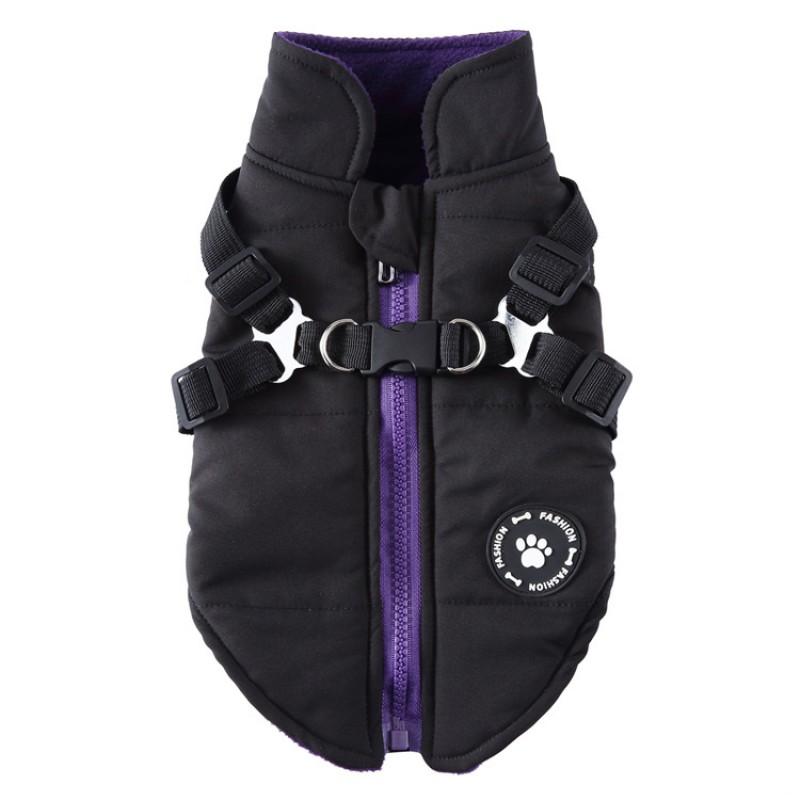Pet Dog Winter Warm Coat Zip-Up 2-Leg Cotton Clothes Small Medium Dogs
