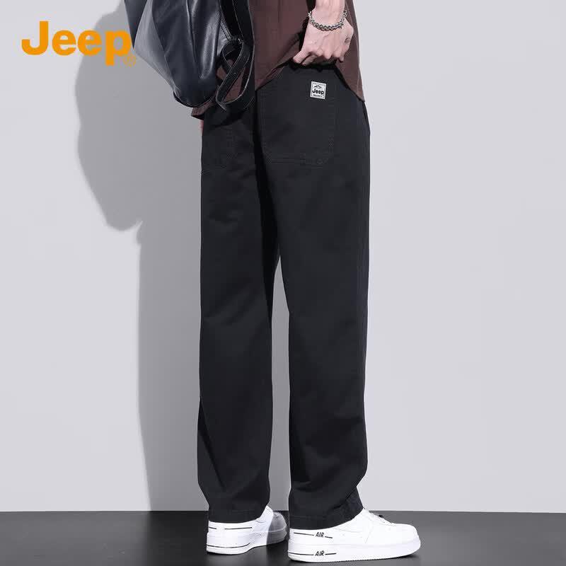 JEEP Men's 100% Cotton Loose Straight Casual Workwear Pants