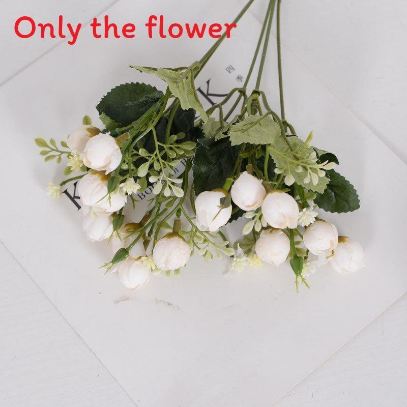 Small Rose Simulated Bouquet Multi Head Flower Bud Wedding Hotel Home Decoration