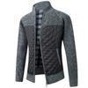 Plus Cotton Thickened Men's Sweater Jacket Large Size Foreign Trade Long-sleeved Zipper Knit Coat Stand Collar Cardigan