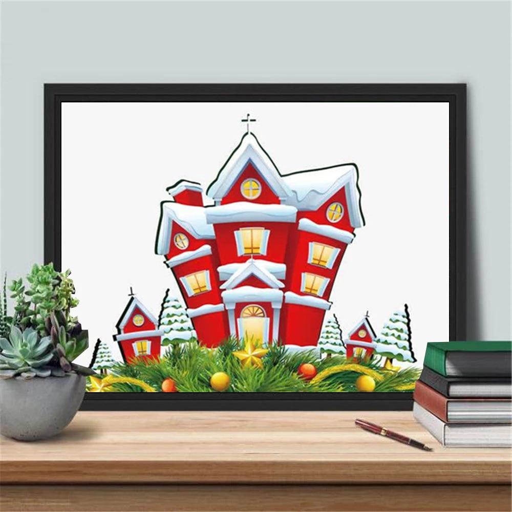 Diamond Painting House 5D DIY Diamond Embroidery Christmas Mosaic Landscape Picture Of Rhinestone Decor For Home