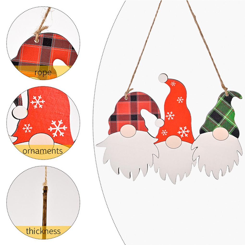 Рождественский гном подвесное украшение табличка на дверь внутренняя наружная сцена макет стены окно деревянная вывеска подвеска праздничный кулон