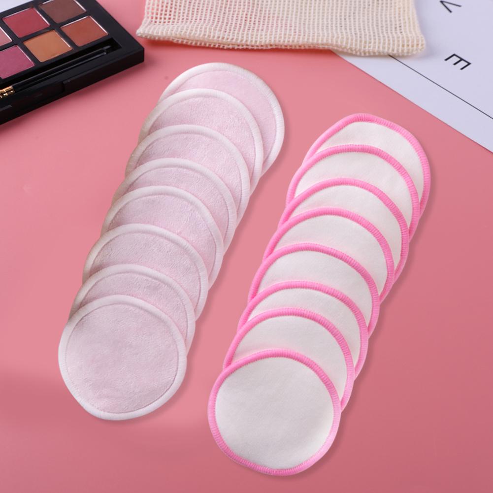 16pcs Round Reusable Cotton Pads Washable Facial Make Up Remover Wipe Pads