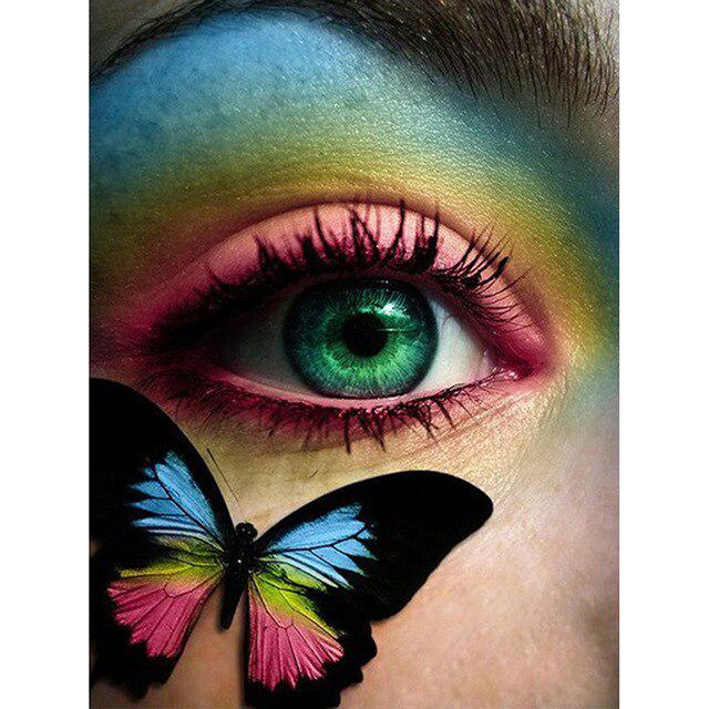 DIY 5D Алмазная картина Глаз Бабочка Алмазная вышивка Мультфильм Вышивка крестом Горный хрусталь