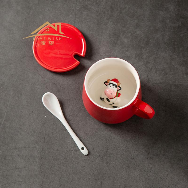Creative Personality Christmas Three-dimensional Doll Ceramic Water Cup Coffee Cup Milk Cup