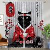 Curtains for Bedroom Sushi Cat Blackout Curtain for Room 2 Panel Partition Home Interior Curtains Halloween Decoration Shades