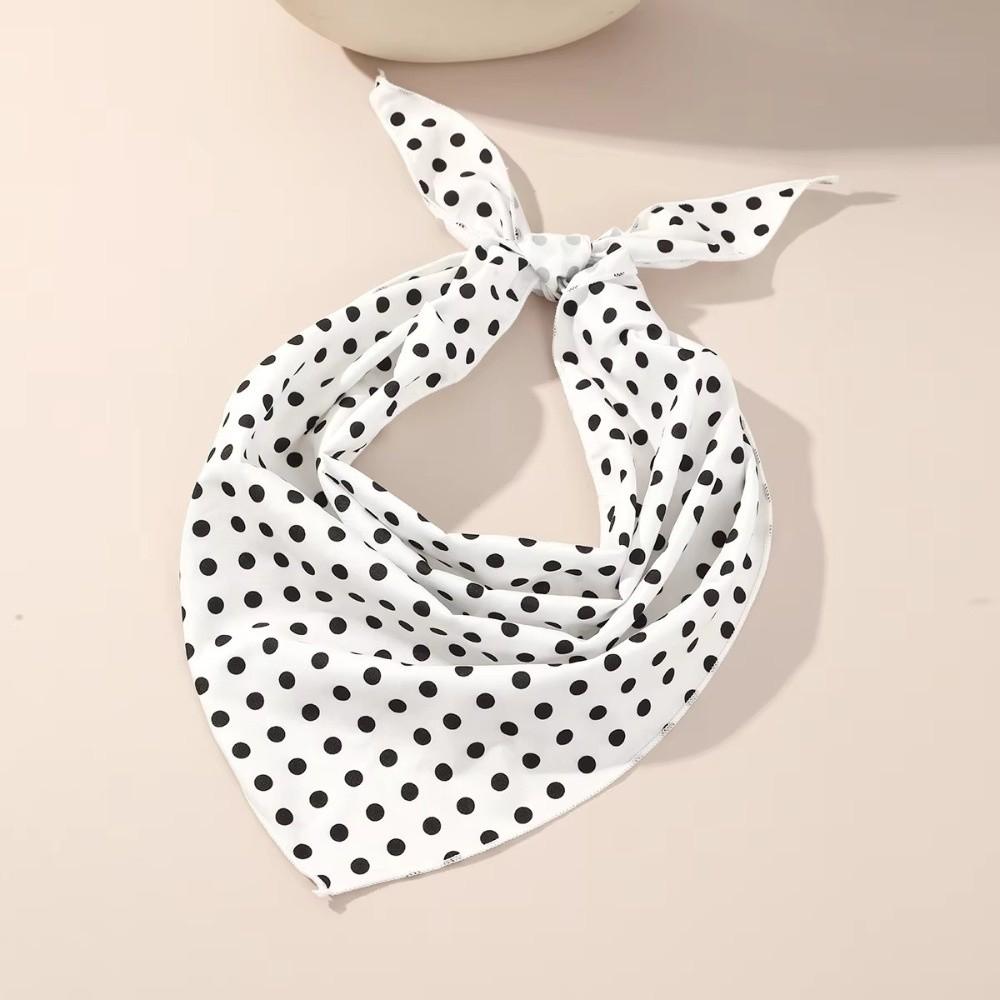 Thin Polka Dots Triangle Scarf Polyester Head Wraps Elegent Foulard Hair Band  Women