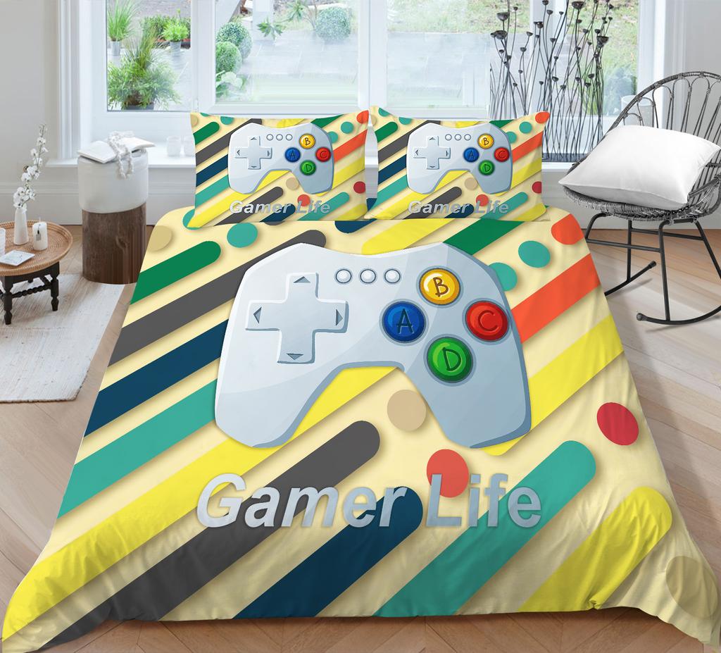 Комплект постельного белья для дома с игровой мышью, пододеяльник и наволочка, домашнее постельное белье для спальни, полноразмерный моющийся удобный пододеяльник, наволочка