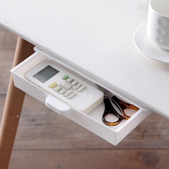 Скрытый под ящиком стола самоклеящийся пластиковый ящик для хранения ювелирных изделий для макияжа для кухни