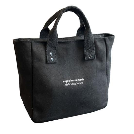 Canvas Handbag Large Capacity Zipper Closure Roomy Handbag Shopping Beach Travel Tote Bag Versatile Bento Bag