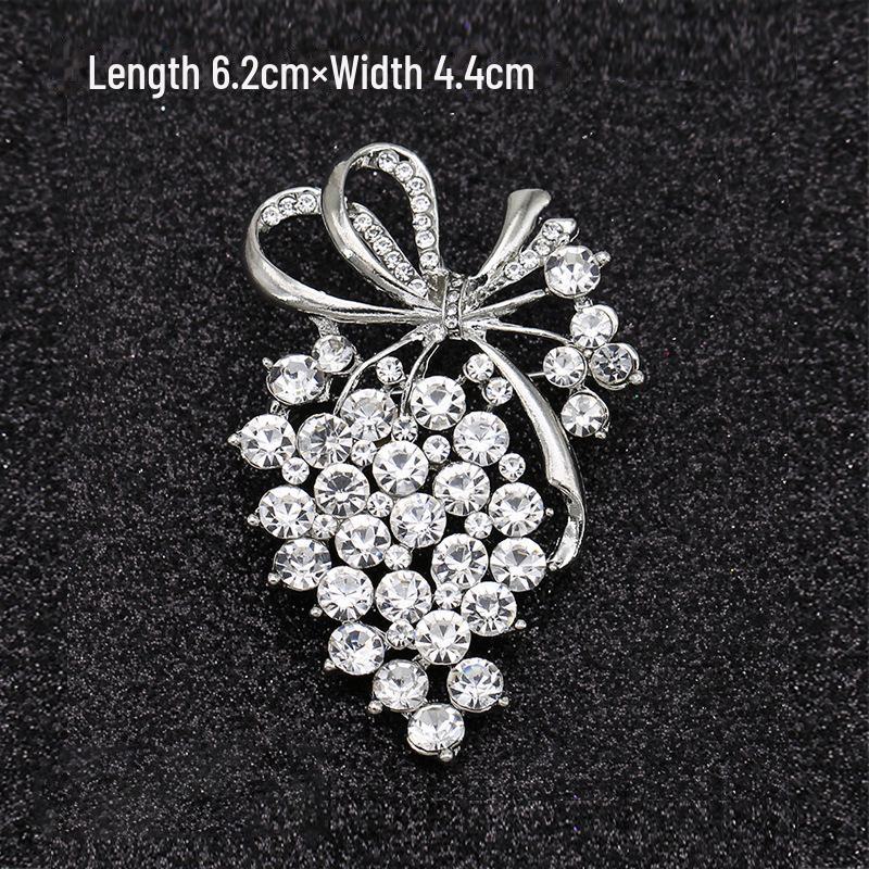 Модная брошь с бантом: Металлические украшения с жемчугом и стразами в виде цветка
