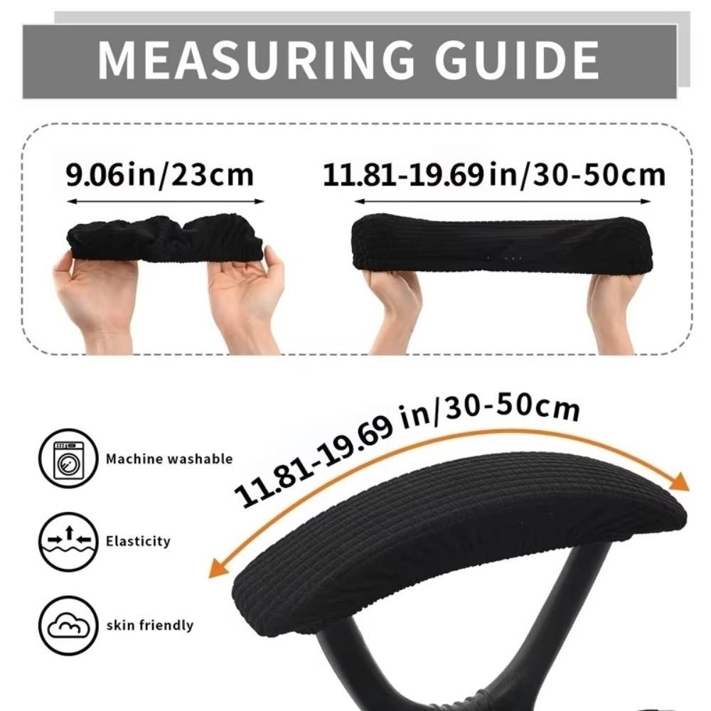 2Pcs/Set Jacquard Pattern Chair Armrest Cover Solid Color Rotating Chair Covers Armchair Covers