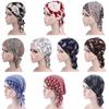 Casual Beanies Headwrap Floral Print Turban Women National Wind Chemotherapy Hat Cotton Hat Bandana