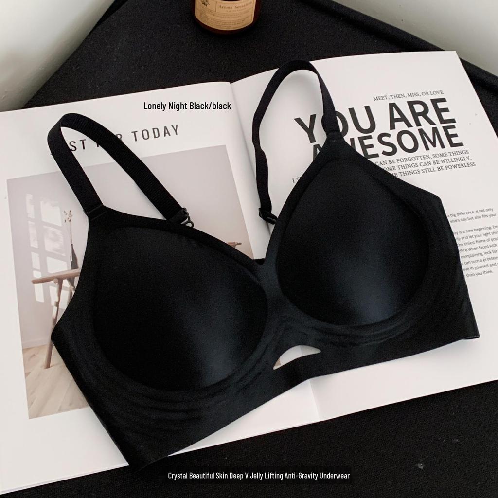 Желейный Мягкий Бесшовный Тонкий Бюстгальтер из Ледяного Шелка для Женщин - Поддержка Маленькой Груди, Предотвращение Провисания, Без Косточек, Собирающий Стиль